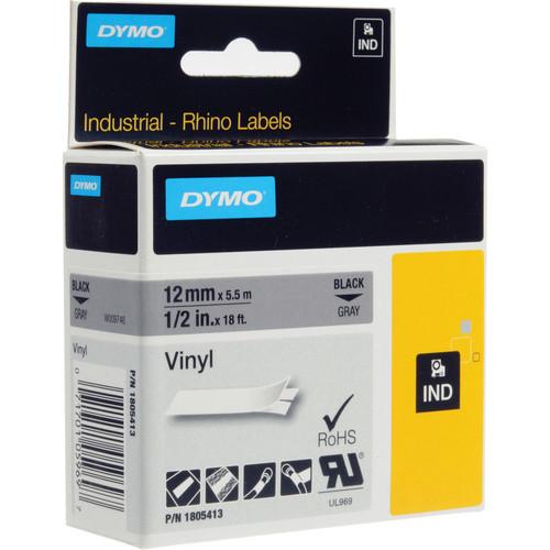 Dymo Rhino 1 2" Gray Vinyl Labels