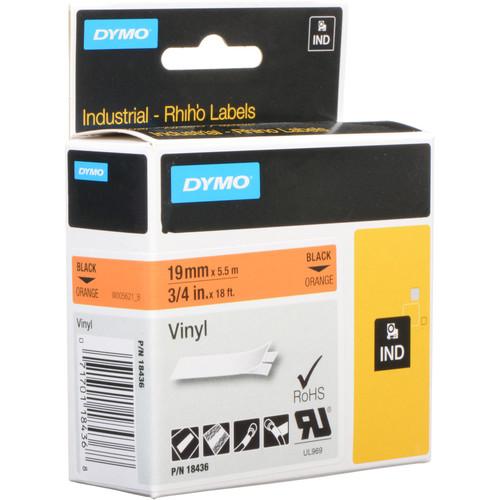 Dymo Rhino 3 4" Orange Vinyl Labels