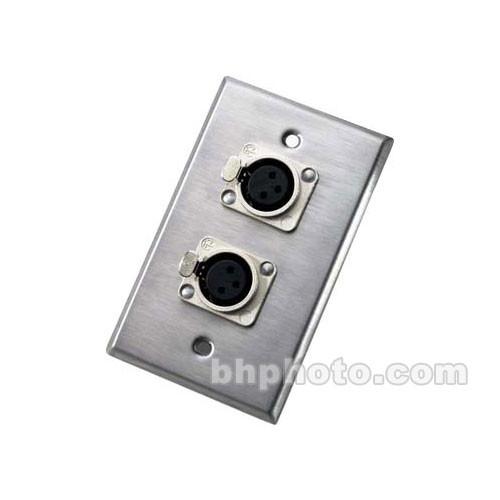 Neutrik 203F Wall Plate with Dual Female 3-Pin XLR Connectors