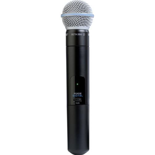 Shure PGXD2 BETA58 Handheld Wireless Microphone Transmitter with BETA 58A Capsule