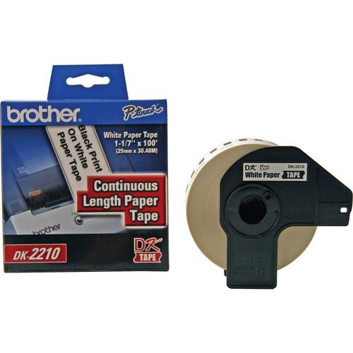 Brother DK2210 1.1" Black Print On White Tape