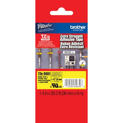 Brother TZeS661 Tape with Extra-Strength Adhesive for P-Touch Labelers