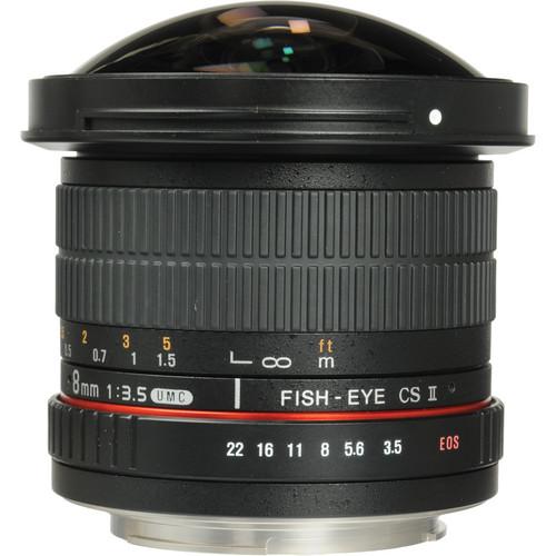 Samyang 8mm f 3.5 HD Fisheye Lens with Removable Hood for Canon