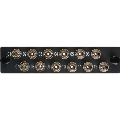 Camplex 12-Port ST Singlemode Fiber Adapter Plate Module with Ceramic Connectors