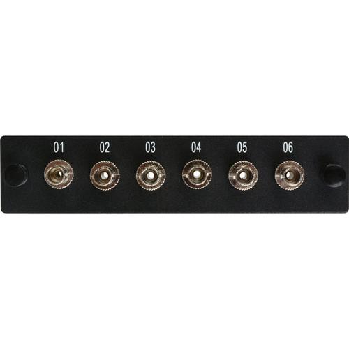 Camplex 6-Port ST Singlemode Fiber Adapter Plate Module with Ceramic Connectors
