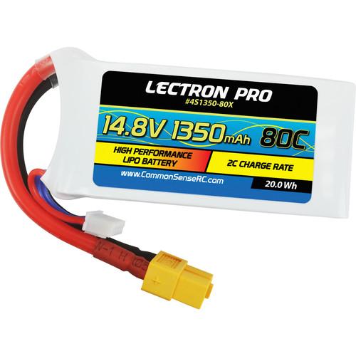 Common Sense RC Lectron Pro 1350mAh 80C LiPo Battery with XT60 Connector for FPV Racers