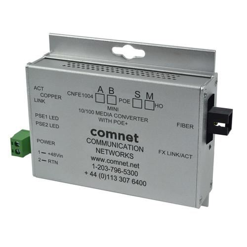 COMNET Multimode 100 Mbps Media Converter with 48V POE