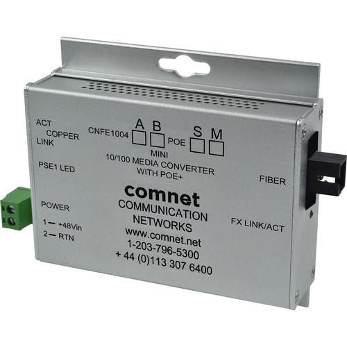 COMNET Single Mode 100 Mbps Media Converter with 48V POE