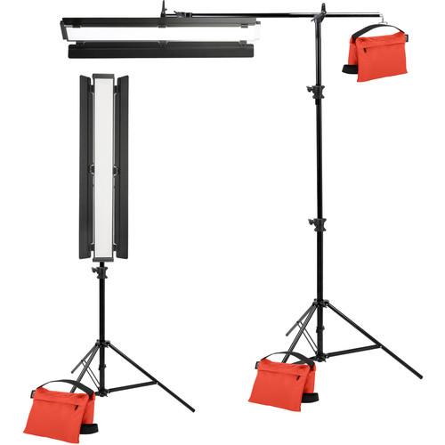 Genaray Clamshell Lighting 36" Soft Strip 2-Light Standard Kit with Light Stands