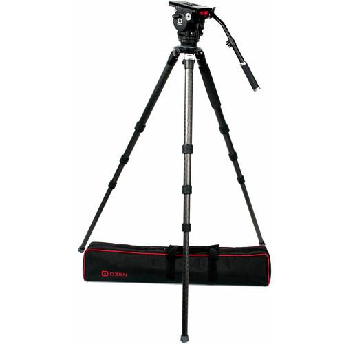 OZEN 100CF3 100mm Carbon Fiber Tripod & Agile 10 Fluid Head System
