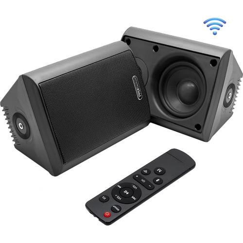 Pyle Pro 4" 200 Watt Indoor Outdoor Wall Mount Speakers with WiFi Bluetooth Streaming