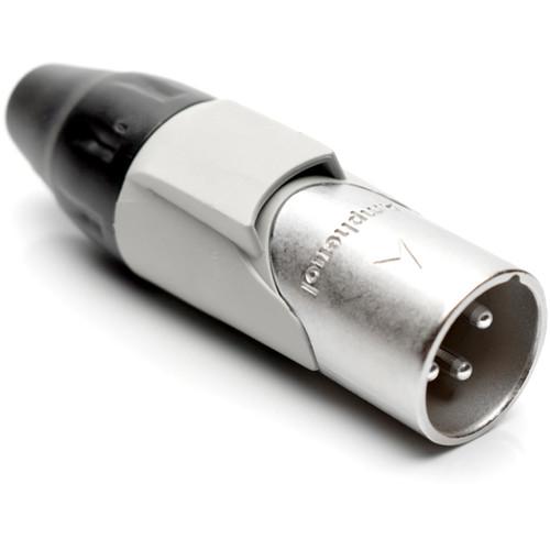 Amphenol AX3M8M 3-Pole Male XLR Connector with Silver Contacts and Satin-Nickel Finish