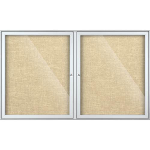 Best Rite Indoor Enclosed Two-Door Bulletin Board Cabinet