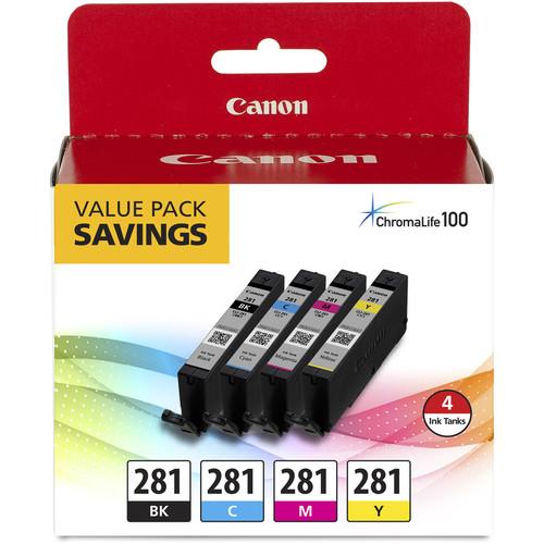 Canon CLI-281 BKCMY 4-Color Ink Tank Value Pack