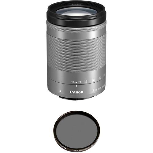 Canon EF-M 18-150mm f 3.5-6.3 IS STM Lens with Circular Polarizer Filter Kit