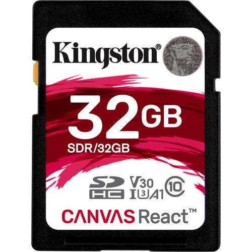 Kingston 32GB Canvas React UHS-I SDHC Memory Card