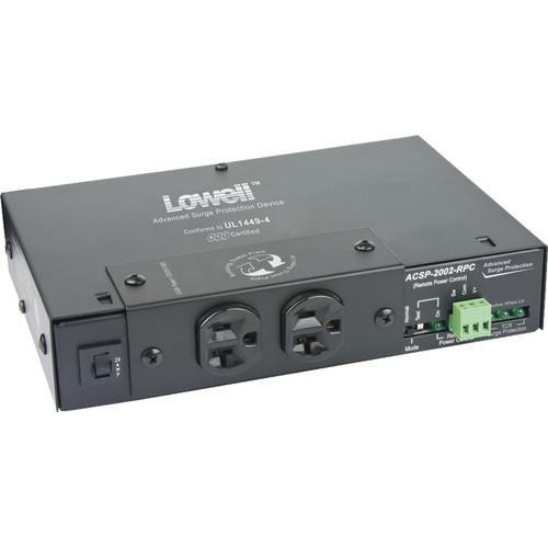 Lowell Manufacturing Compact Surge Suppressor-20A, 2 Outlets, Remote Power Control, Attached Cord