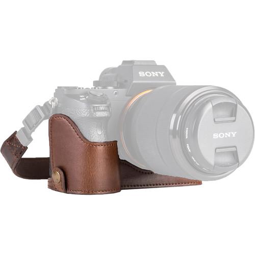 MegaGear Ever Ready Half-Bottom Protective Leather Case for Sony Alpha A7S II, A7R II, A7 II
