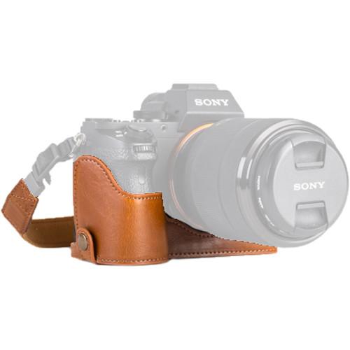 MegaGear Ever Ready Half-Bottom Protective Leather Case for Sony Alpha A7S II, A7R II, A7 II