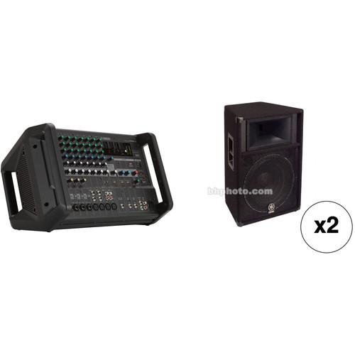 Yamaha Portable Powered Mixer and Passive PA Speakers Kit