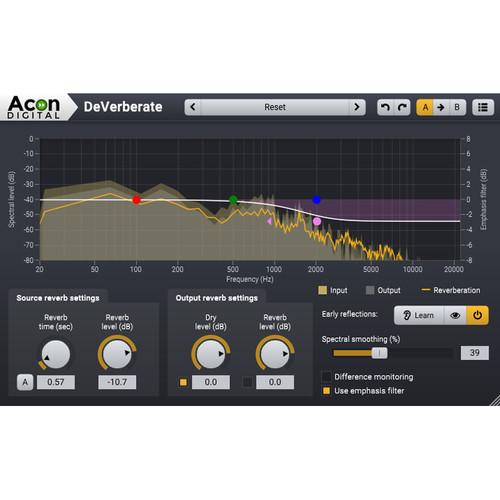 Acon Digital DeVerberate 2 - Reverb Reduction Plug-In with Early Reflection Filter