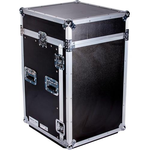 DeeJay LED 10RU Slant Mixer Rack 10RU Vertical Rack System with Caster Board