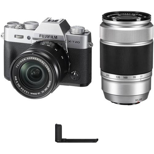 FUJIFILM X-T20 Mirrorless Digital Camera with 16-50mm and 50-230mm Lenses and Grip Kit