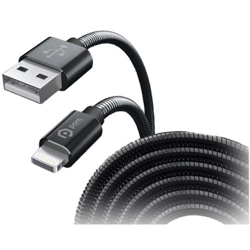 POM GEAR Metal Coil MFi Lightning to USB Type-A Cable