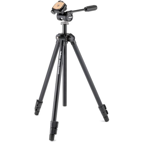 Velbon 3-Section Field Tripod 1 4" Screw Mount And 3 8" Adapter Detachable 3-Way Panhead with Qr Plate