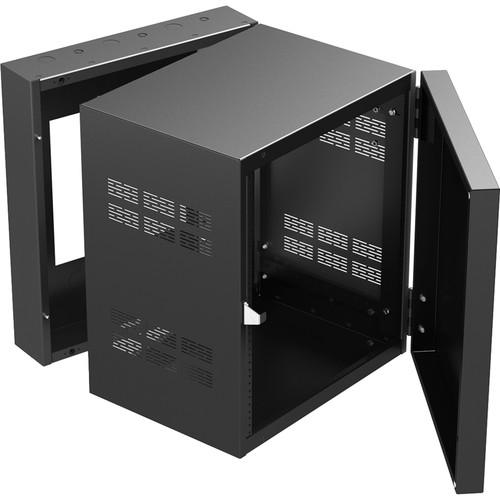 Atlas Sound 19" Wide Opening Stand-Alone Wall Cabinet With Adjustable Rails, 15"D Center Section - 12 Rack Unit