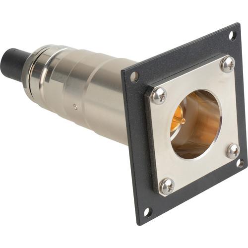 Camplex Triax Female Canare Jack with Clamp Loaded into HY45 Pre-Punched Frame Modules