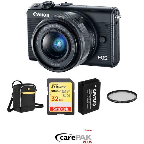 Canon EOS M100 Mirrorless Digital Camera with 15-45mm Lens Deluxe Kit