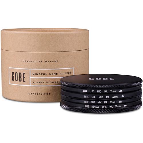 Gobe 72mm Essentials 2Peak UV, Circular Polarizer, ND8, and ND1000 Filter Kit