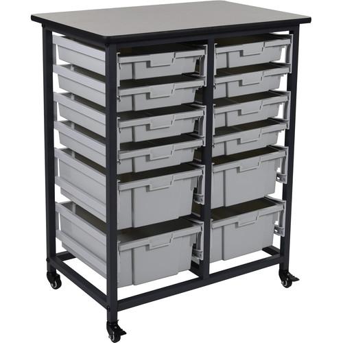 Luxor Double Row Mobile Bin Storage Unit