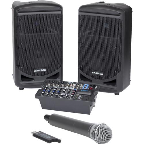 Samson Expedition XP800 800W Portable PA System with Stage XPD1 Handheld Wireless Microphone System