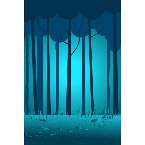 Savage Night Blue Woods Printed Vinyl Backdrop