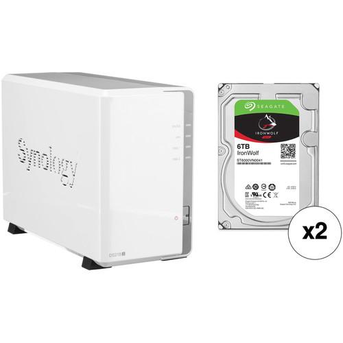 Synology DiskStation 12TB DS218j 2-Bay NAS Enclosure Kit with Seagate NAS Drives