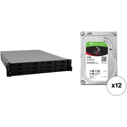 Synology RackStation RS2418 48TB 12-Bay NAS Enclosure Kit with Seagate NAS Drives