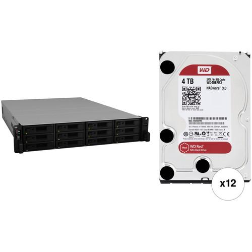 Synology RackStation RS2418RP 48TB 12-Bay NAS Enclosure Kit with WD NAS Drives
