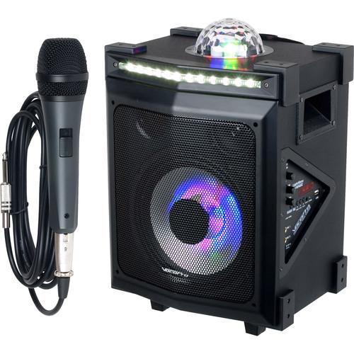 VocoPro LightShow Magic Portable Bluetooth 100W PA System with Built-In Light Show