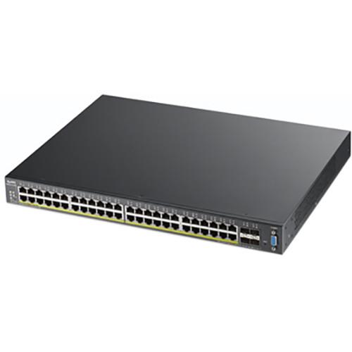 ZyXEL 48-Port 100 1000 Mb s and 4-Port 10GbE SFP L2 PoE Switch with 10GbE Uplink