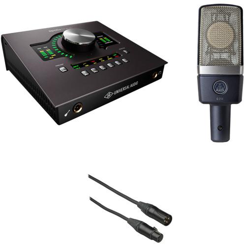 AKG Large-Diaphragm Condenser Mic and Thunderbolt Audio Interface with Powered Plug-Ins Kit