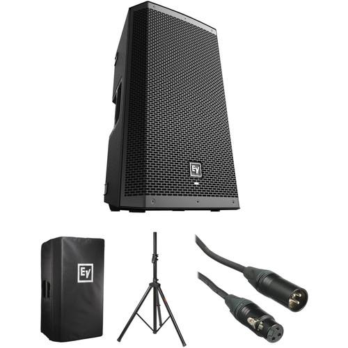 Electro-Voice ZLX-12P-US Powered Speaker Kit with Padded Cover, Stand and Cable