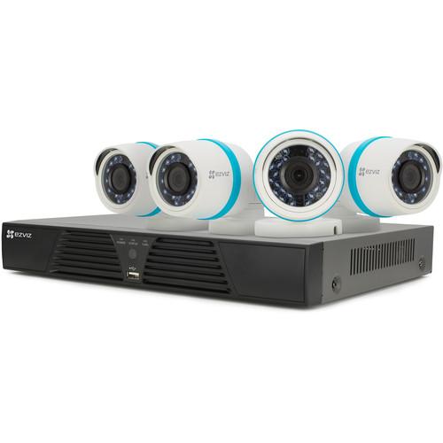 ezviz BN-1444A2 4-Channel 4MP NVR with 2TB HDD and 4 4MP Outdoor Network Bullet Cameras Kit