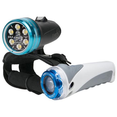 Light & Motion SOLA Dive 1200 S F and GoBe S 500 Spot LED Light Combo Kit