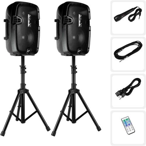Pyle Pro Dual High-Powered Active Passive Speaker PA System