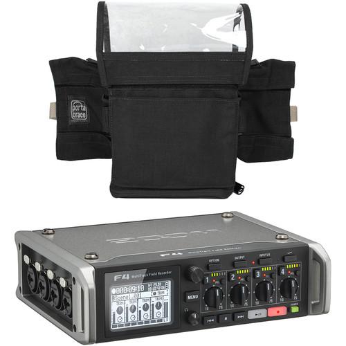 Zoom F4 Multitrack Field Recorder Kit with Porta Brace AR-F4 Cordura Case