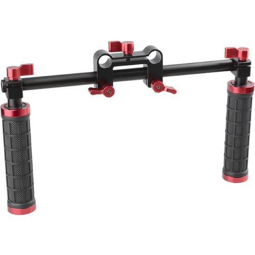CAMVATE Handle Grips Handlebar Support Kit with Red Adjustable Knobs for DSLR Camcorder Shoulder Rig