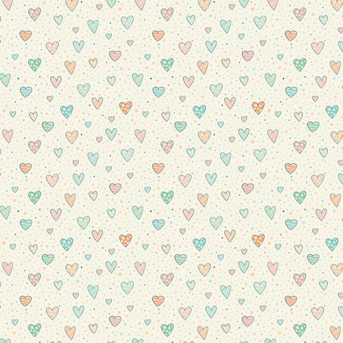 Westcott Sketched Hearts Art Canvas Backdrop with Hook-and-Loop Attachment