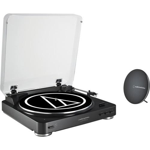 Audio-Technica Consumer AT-LP60BK-BT Turntable with Bluetooth Speaker Bundle